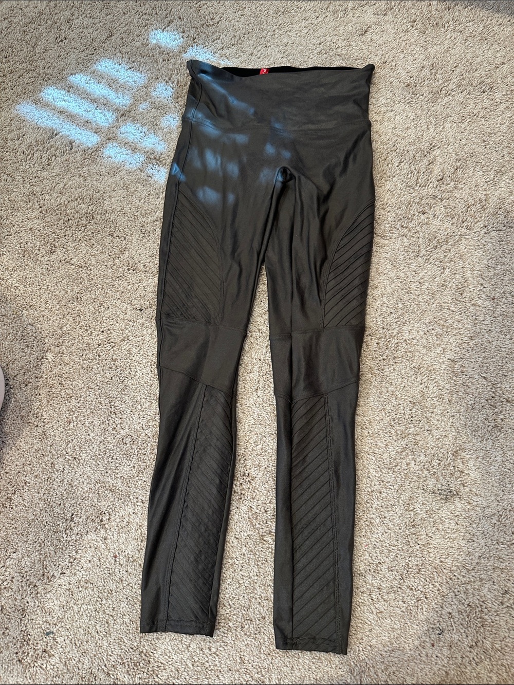 SPANX Black Textured Performance Leggings